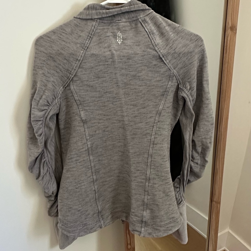 Free People Light Gray Women's Zip-Up Jacket - Picture 3 of 5